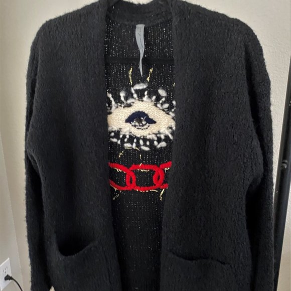 RAQUEL ALLEGRA LOVE EYE EMBROIDERED CARDIGAN  ) or XS - Picture 5 of 12